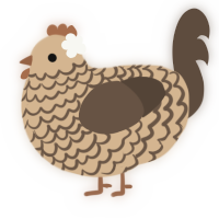 A beige and bark chicken with a lace pattern