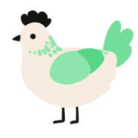 A cream and spring chicken with a neck-speckle pattern