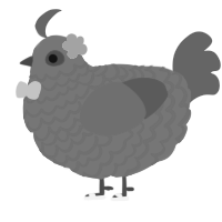A amethyst and grey chicken with a lace pattern