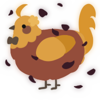 A russet and orange chicken with a head pattern
