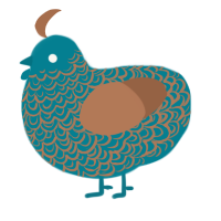 A sea and brown chicken with a double-lace pattern
