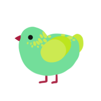 Unidentified Object, a spring and lime chicken with a neck-speckle pattern