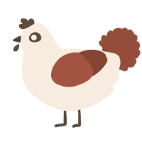 A cream and russet chicken