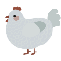 A mist and silver chicken with a lace pattern