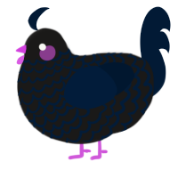 A sable and tumblr chicken with a lace pattern