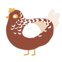 A russet and cream chicken with a half-lace pattern