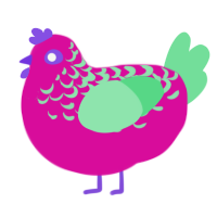 A fuchsia and spring chicken with a half-lace pattern