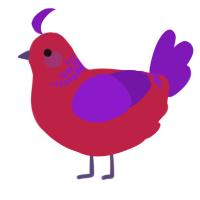 A crimson and violet chicken with a neck-band pattern