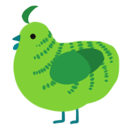 A grass and viridian chicken with a half-bar pattern