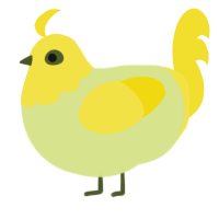 A lemon and yellow chicken with a head pattern