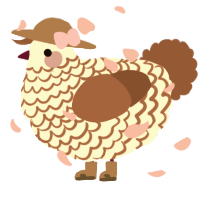 A cream and russet chicken with a lace pattern