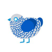 Sir Tristan, a mist and ultramarine chicken with a lace pattern