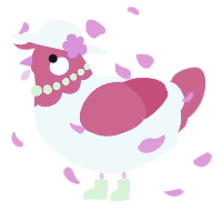 A white and maroon chicken with a head pattern