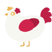 A white and crimson chicken