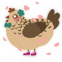 A beige and bark chicken with a half-lace pattern