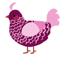 A wine and pink chicken with a lace pattern