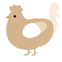 A beige and cream chicken