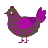 A bark and plum chicken with a lace pattern