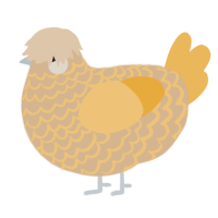 A beige and honey chicken with a lace pattern