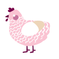 A rose and cream chicken with a lace pattern