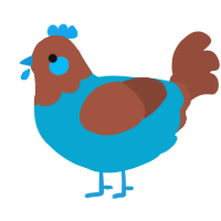 A cerulean and russet chicken with a head pattern