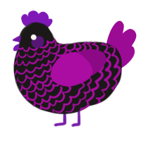 A sable and plum chicken with a lace pattern