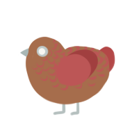 not penguin 2, a brown and red chicken with a half-lace pattern