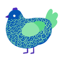 A ultramarine and spring chicken with a double-lace pattern