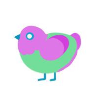 vaporwave, a spring and orchid chicken with a head pattern