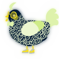 A tumblr and apple chicken with a double-lace pattern
