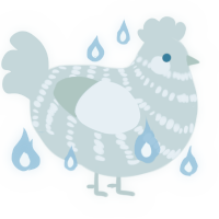 A gluppy chicken with a bar pattern