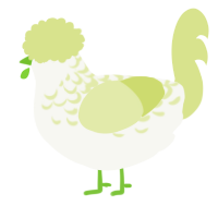 A white and lemon chicken with a half-lace pattern