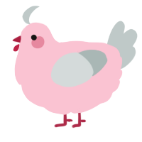 A rose and silver chicken
