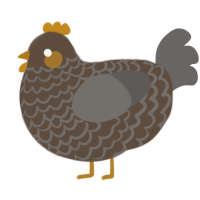 A bark and grey chicken with a lace pattern