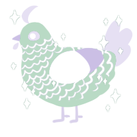 A spring and lilac chicken with a lace pattern