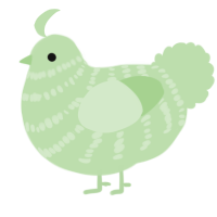 A gluppy chicken with a bar pattern