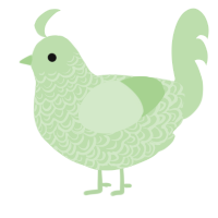 A gluppy chicken with a double-lace pattern