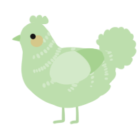 A gluppy chicken with a half-bar pattern