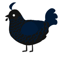 A black and tumblr chicken with a lace pattern