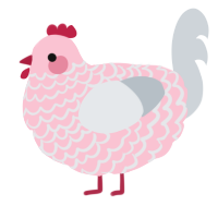 A rose and mist chicken with a lace pattern
