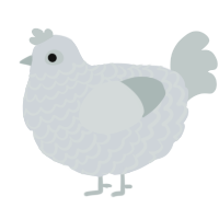 A mist and silver chicken with a lace pattern