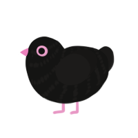 plague, a black and sable chicken with a bar pattern