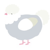A mist and white chicken with a head pattern