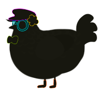 A black chicken with a half-lace pattern