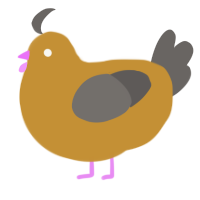 A gold and grey chicken