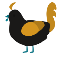 A sable and ochre chicken
