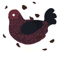 A wine and tumblr chicken with a double-lace pattern