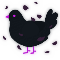 A black chicken with a lace pattern