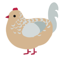 A beige and silver chicken with a half-lace pattern
