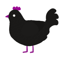 A sable chicken with a lace pattern